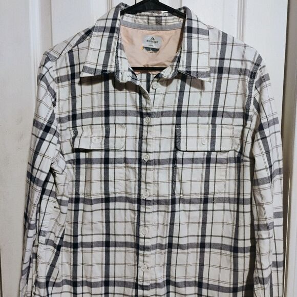 Black and White Notched Collar Long Sleeve Shirt - Picture 5 of 9